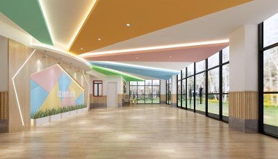 现代幼儿园大厅3D模型下载